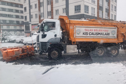 Kayseri Talas'ta kar teyakkuzu